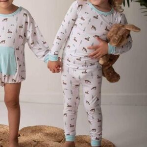 Bubble baby bamboo 2 piece fawn pajamas long sleeve size 3T